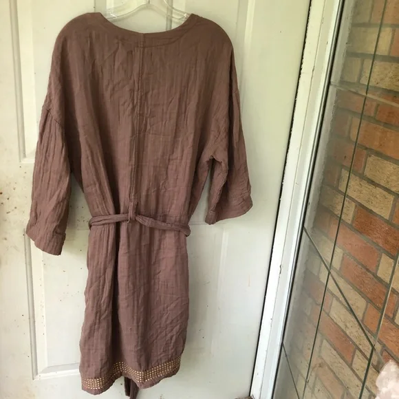 Anthropologie Brown Cardigan with Gold Accents - Picture 9 of 10